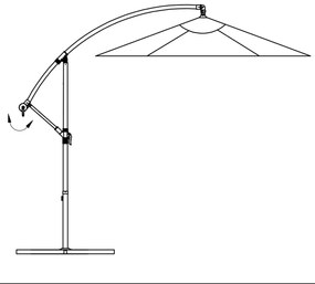 Guarda-sol de jardim cantilever 3 m verde
