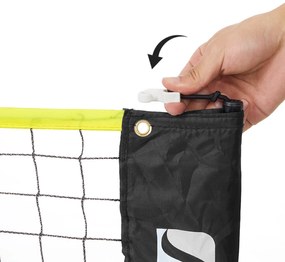 Rede de badminton 500 x 103 x 155 cm com bolsa de transporte preta e amarela