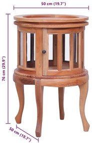 Vitrina 50x50x76 cm madeira de mogno maciça cor natural