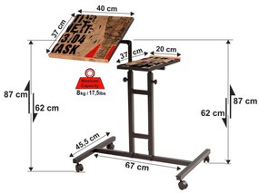 Mesa Ajustável para Portátil Glen – Pinho Atlântico – 67x87x45,5 cm