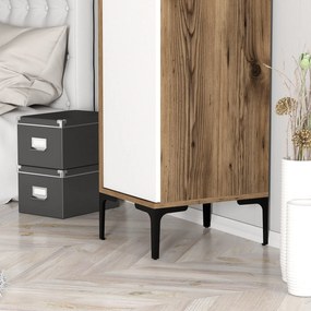 Roupeiro Kumsal S – Nogueira e Branco – 40 cm Largura x 47,5 cm Altura