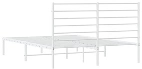 Estrutura de Cama com Cabeceira Lordy em Metal Branco - 120x190 cm - D