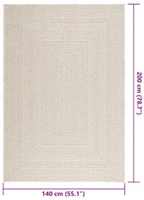 Tapete ZIZUR creme 140x200cm aspeto de juta interior e exterior