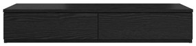 Gavetas de Cama Pretas 90x36,5x16,5 cm Madeira Ingenheirada