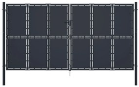 vidaXL Portão de jardim 400x175 cm aço antracite