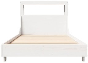 Cama sem colchão 75x190 cm madeira de pinho maciça branco