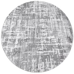Tapete MEFE moderno  Circulo 8722 Linhas vintage - Structural dois níveis de lã cinza cinzento / branco