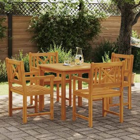 vidaXL Conjunto de Jantar para Jardim de 5 Peças em Madeira Sólida de Acácia