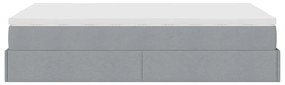 Estrutura cama otomana colchão 120x200 cm tecido cinzento claro