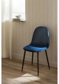 Pack 2 cadeiras de jantar em veludo Glamm Azul & Preto - Sklum