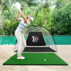 Tapete de Golfe de Relva Sintética 3 Tee Golf Mats para uso interior e exterior 1,5 x 1 m
