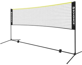 Rede de badminton 500 x 103 x 155 cm com bolsa de transporte preta e amarela