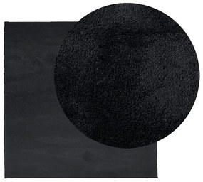 Tapete de pelo curto OVIEDO 160x160 cm preto