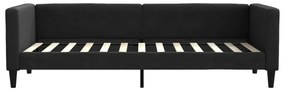 Sofá-cama com gavetão e gavetas 80x200 cm tecido preto