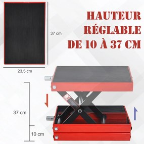 Suporte para motos com pé de apoio, suporte de oficina para motos todo-o-terreno, motocross e supermotard, altura ajustável de 10 a 37 cm, em aço, car