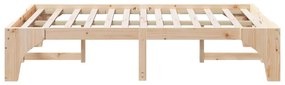 Estrutura de cama de chão Castanho 140 x 190 cm