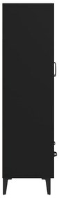 Armário alto 70x31x115 cm derivados de madeira preto