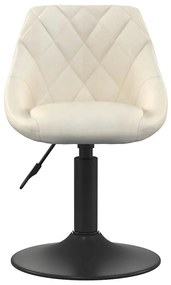Cadeiras de jantar giratórias 2 pcs veludo cor creme