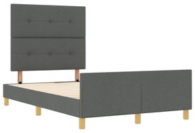 Cama vidaXL Cinza Escuro 120x200 cm Tecido
