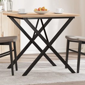 Mesa de jantar estrutura em X 90x90x75,5 cm pinho/aço