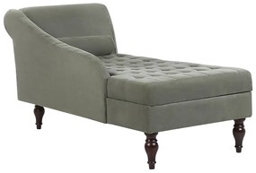 Chaise-longue à direita com arrumação em tecido cinzento PESSAC II Beliani