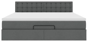 Estrutura de cama otomana com colchão 180x200cm cinzento escuro