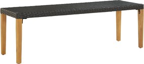 vidaXL Banco de jardim 80 cm vime PE preto