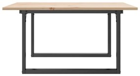 Mesa de centro estrutura em O 80x80x45 cm pinho e aço
