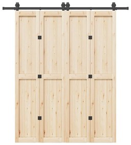 Kit de ferragens para porta deslizante 200 cm aço preto