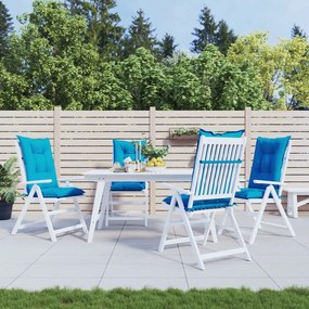 vidaXL Almofadões para cadeiras altas de jardim 4 pcs tecido azul