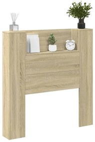 Armário cabeceira c/ luzes LED 100x16,5x103,5cm carvalho sonoma