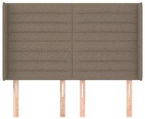 Cabeceira cama abas tecido 147x16x118/128 cm cinza-acastanhado