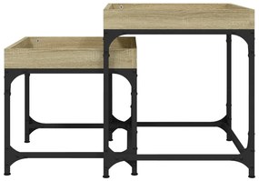 Mesas de apoio 2 pcs derivados de madeira carvalho sonoma