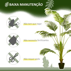 HOMCOM Palmeira Areca Artificial 170cm Planta Artificial com 11 Folhas