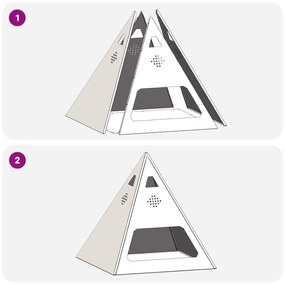 Fogueira Pyramid vidaXL Preto 50x50x51 cm Aço