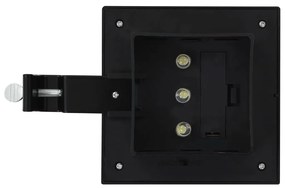 Candeeiro de exterior solar LED 12 pcs preto quadrado 12 cm