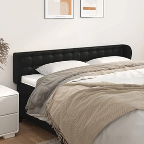 Cabeceira cama abas couro artificial 163x23x78/88 cm preto