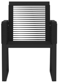 7 pcs conjunto de jantar para jardim preto