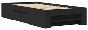 Estrutura de cama 75x190 cm derivados de madeira preto