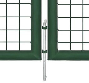 Portão de jardim em rede 390x75 cm aço verde