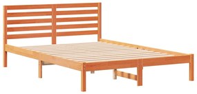 Estrutura da Cama com cabeceira Castanho-mel 140 x 220 cm