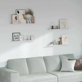 vidaXL Prateleira de Parede 4 pcs Mármore Branco 80 x 9 x 3 cm