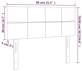 Cabeceira de cama tecido 80x5x78/88 cm cinzento-acastanhado