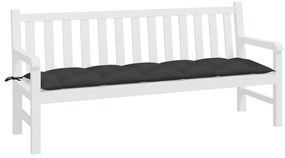 Almofadão p/ banco de jardim 180x50x7 cm tecido oxford preto