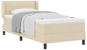 Cama Box com Colchão Creme, 90x200 cm, Tecido.