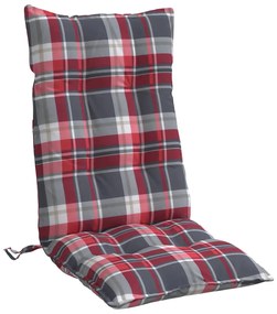 Almofadões cadeira encosto alto 6 pcs oxford xadrez vermelho