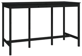 9 pcs conjunto de bar pinho maciço preto