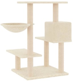 Árvore para gatos c/ postes arranhadores sisal 82,5 cm creme