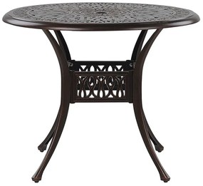 Mesa de jardim redonda em alumínio castanho escuro ⌀ 90 cm ANCONA Beliani
