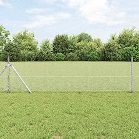 vidaXL Cerca Hexagonal Cinza Prateado 0.4 x 10 m Aço galvanizado